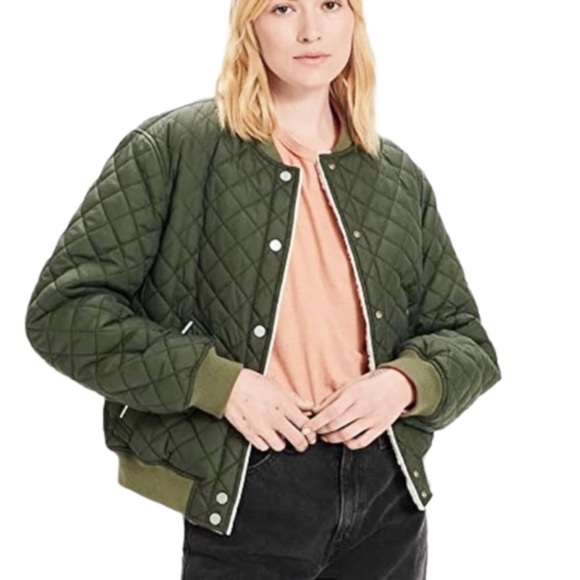UGG Jackets & Blazers - UGG Jacket Reversible Quilted & Faux Shearling Bomber Olive NWT XL